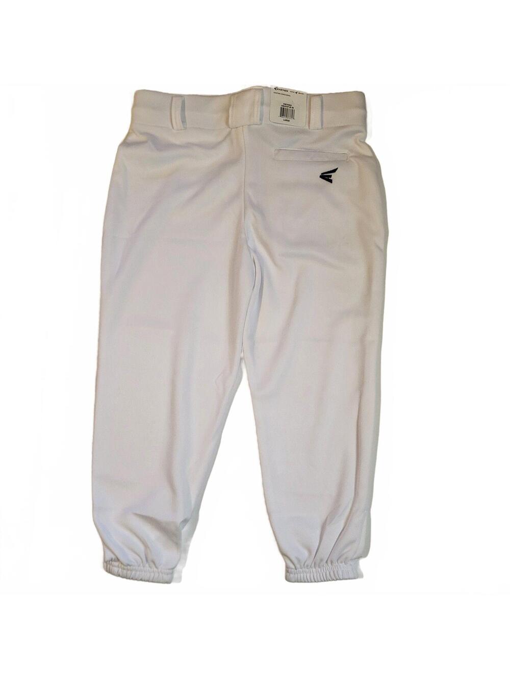 Easton Youth Large White Baseball Pants with Elastic Ankles